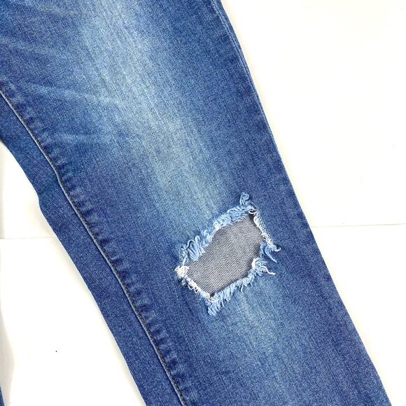 Forever 21 Distressed Jeans Low Rise Skinny Blue Life in Progress Womens Sz 25 - Picture 4 of 13